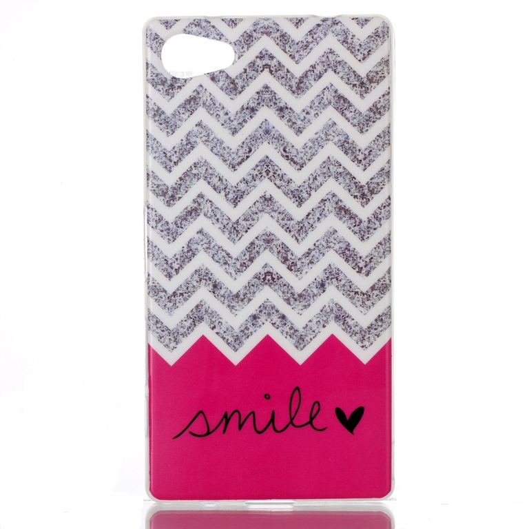 TPU Skal Z5 Compact - Chevron and Word Smile