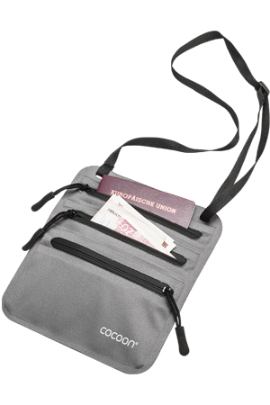 COCOON SECRET NECK WALLET grey CCYWW-1, reseplånbok med nackrem