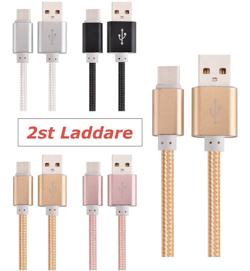 2st Hög kvalitets 2m USB-C SnabbladdningsKabel stark laddare