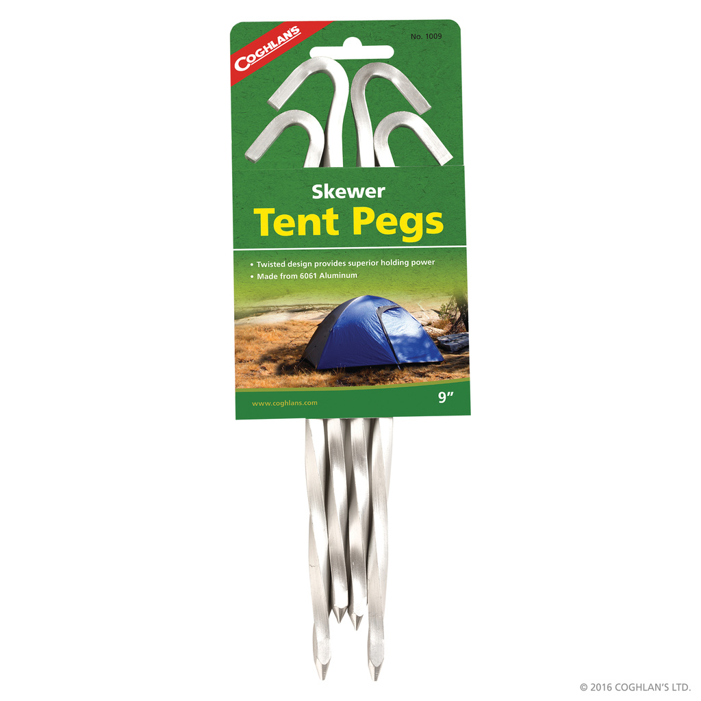 tältpinnar skruvade, COGHLANS SKEWER TENT PEGS 9" STAKES, CG1009