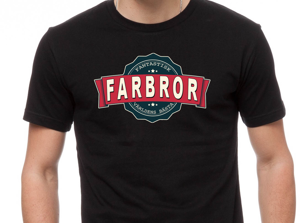 T-shirt med Farbror vintage stil färg tryck