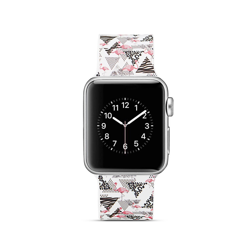 Silicone klockrem för Apple Watch 4 40mm, 3/2/1 38mm - Flamingo