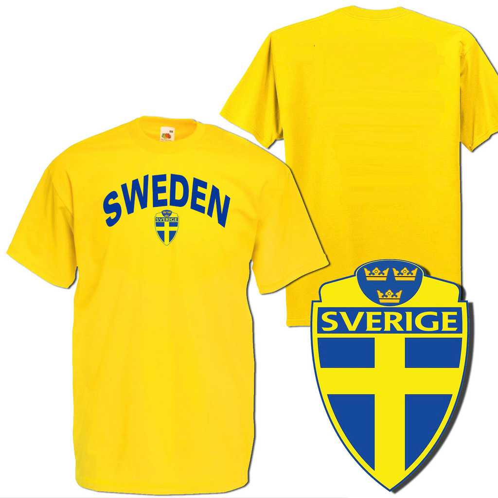 Sweden gul sverige t-shirt med tryck