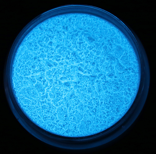 Blått - Glitter pulver som lyser i mörkret / Glow in the dark