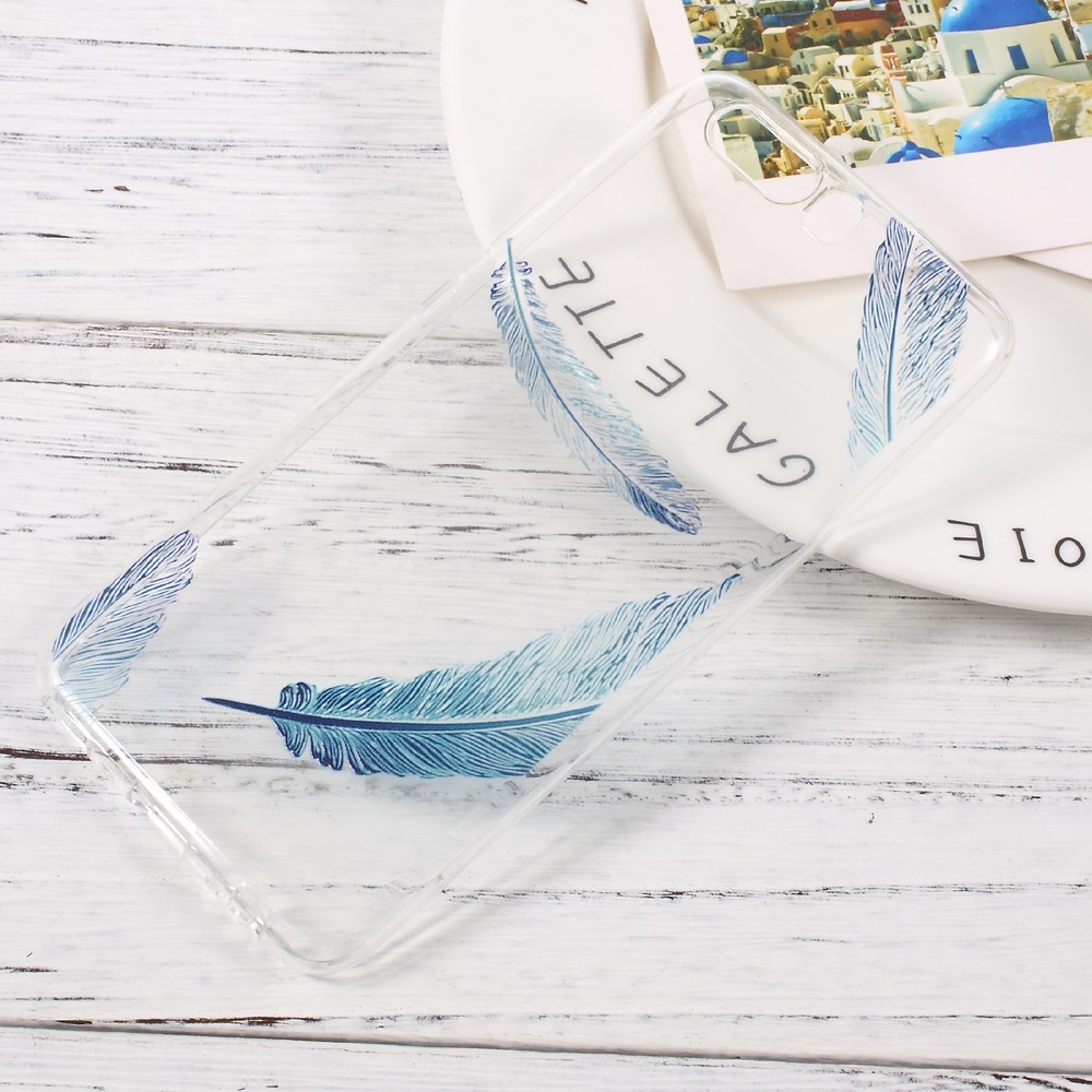 P10 Soft Gel TPU skal - Blue Feathers