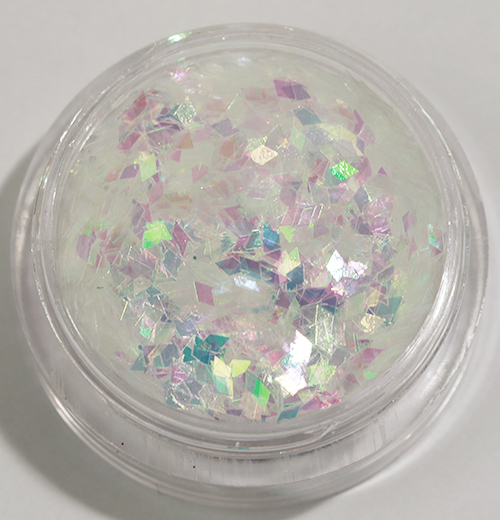 Nagelglitter - Rhombus/Diamonds - Vit rainbow - 8ml - Glitter