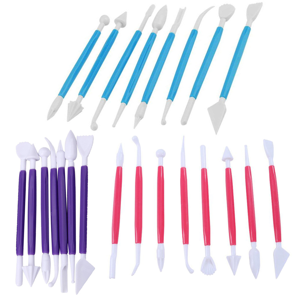 8 stk Kakepynt / Kakeverktøy / modelleringsverktøy - Rosa