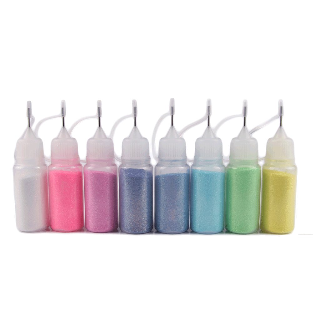 8st Nagelglitter - Mermaid i puff flaskor - 10ml - Glitter
