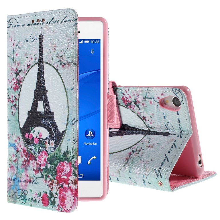 Xperia Z3 Eiffel Tornet & Blommor Plånboksfodral