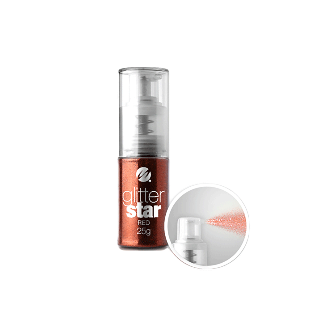 Nagelglitter i pumpflaska - Red 25g