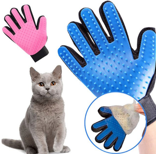 Borsthandske - Hund/Katt - Högerhand - Silikonborste - Rosa