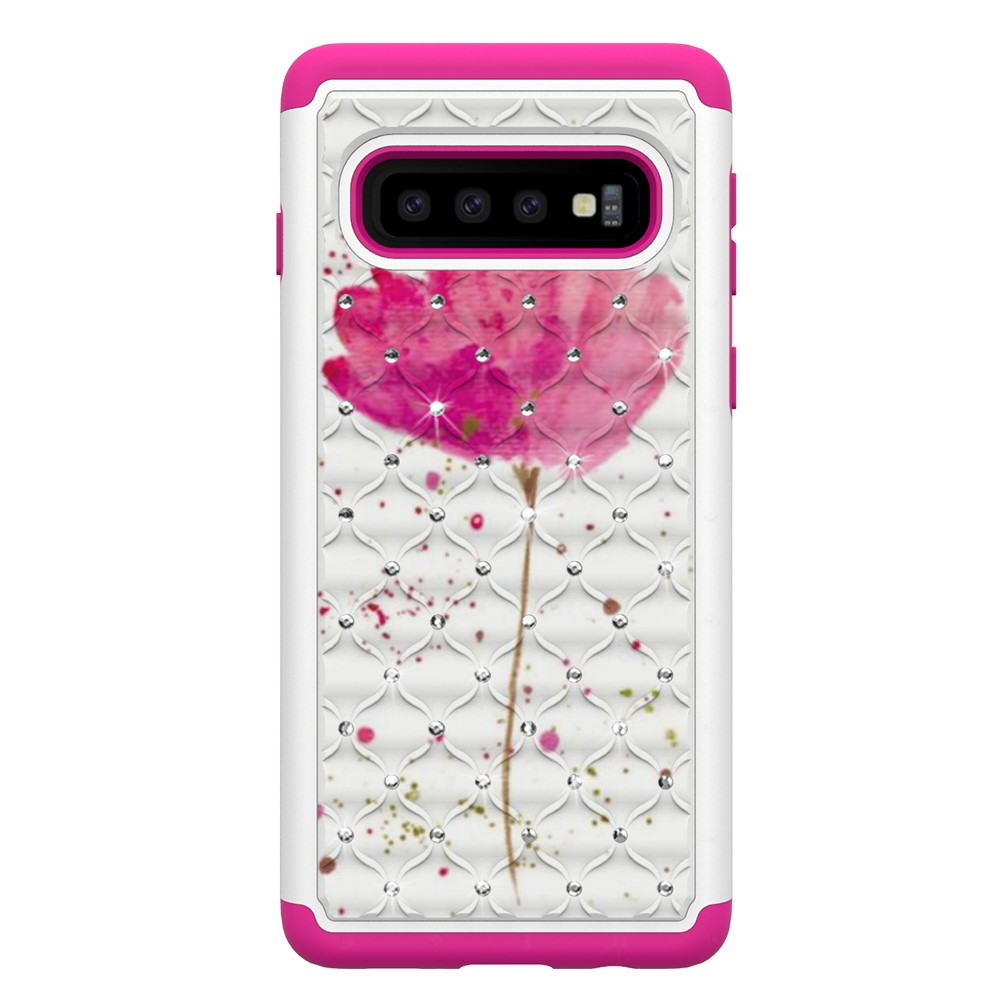 Galaxy S10 TPU - Skal Armor Extra Tåligt - Pink Flower