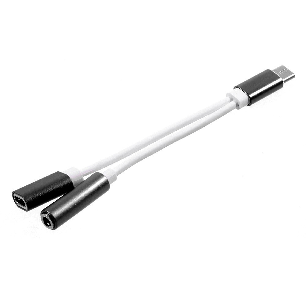 USB Type C 3,5 mm Aux - lydlading USB kvinnelig portsplitter