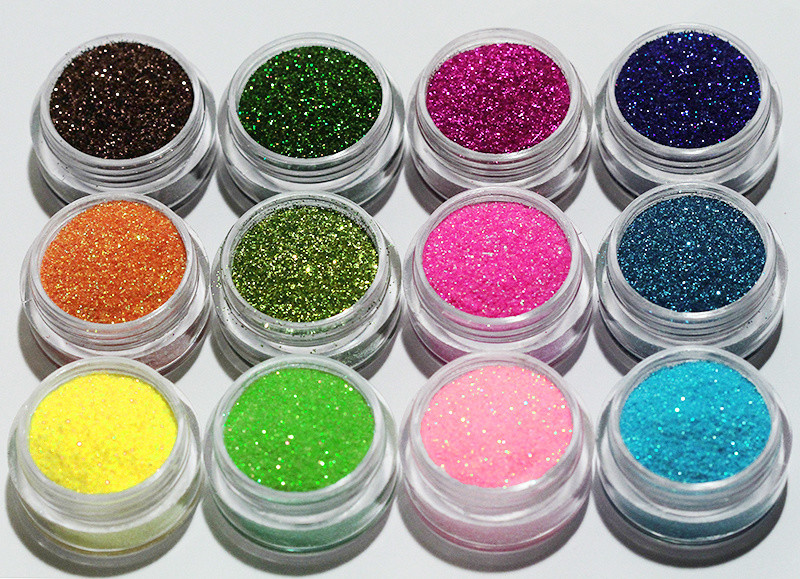 12st burkar finkornigt glitter