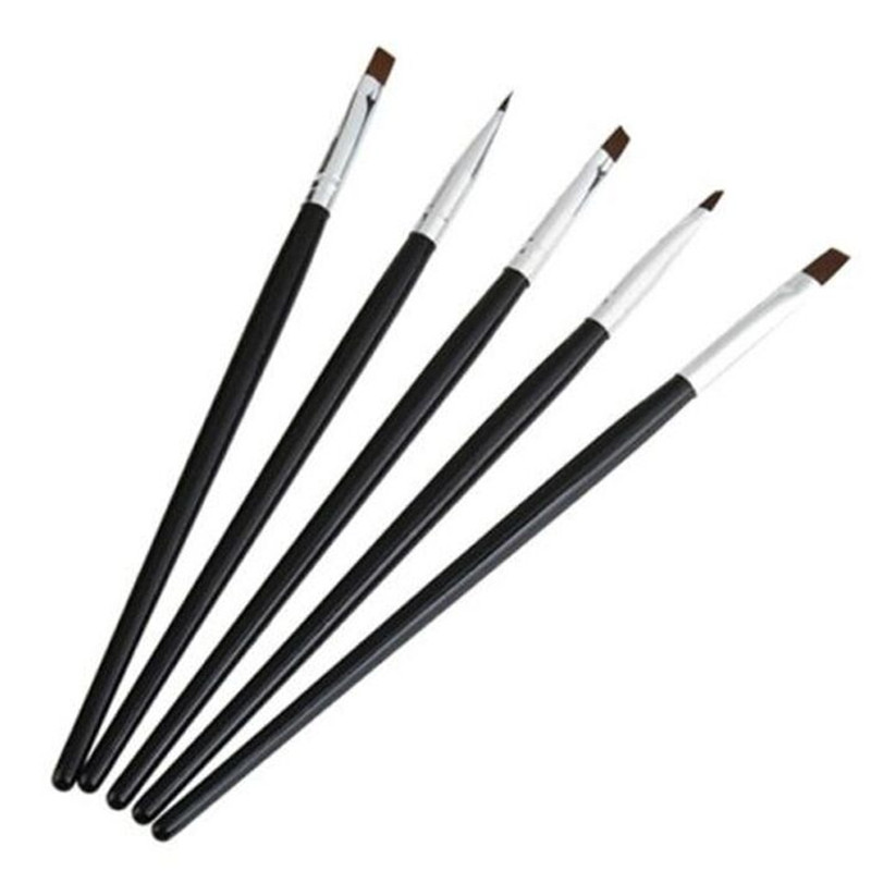 Nagelpenslar för manikyr och nageldekoration 5-pack storlek 2-10