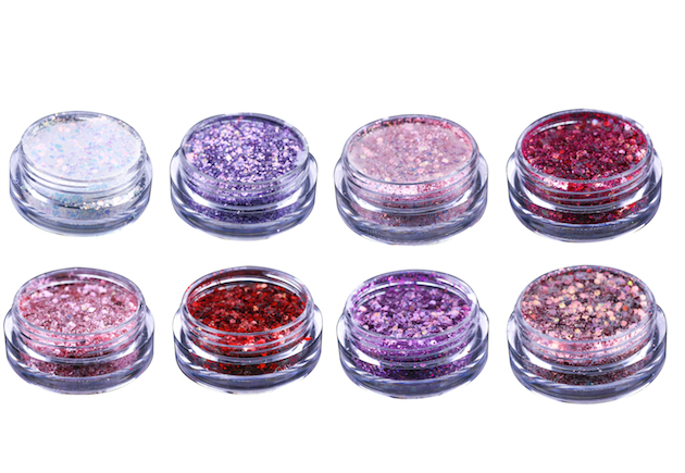 Nagelglitter mix - White, Pink, Purple