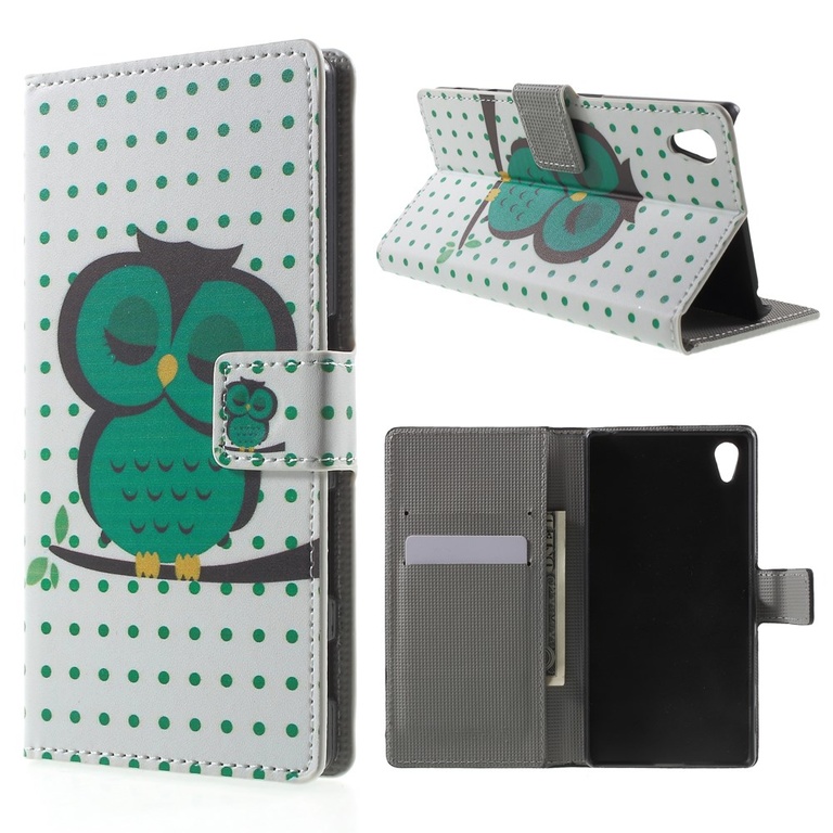 Xperia Z5 Plånboksfodral Green Owl
