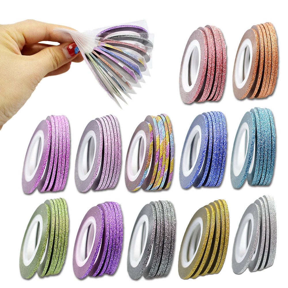 Glittrig striping tape, nageltejp