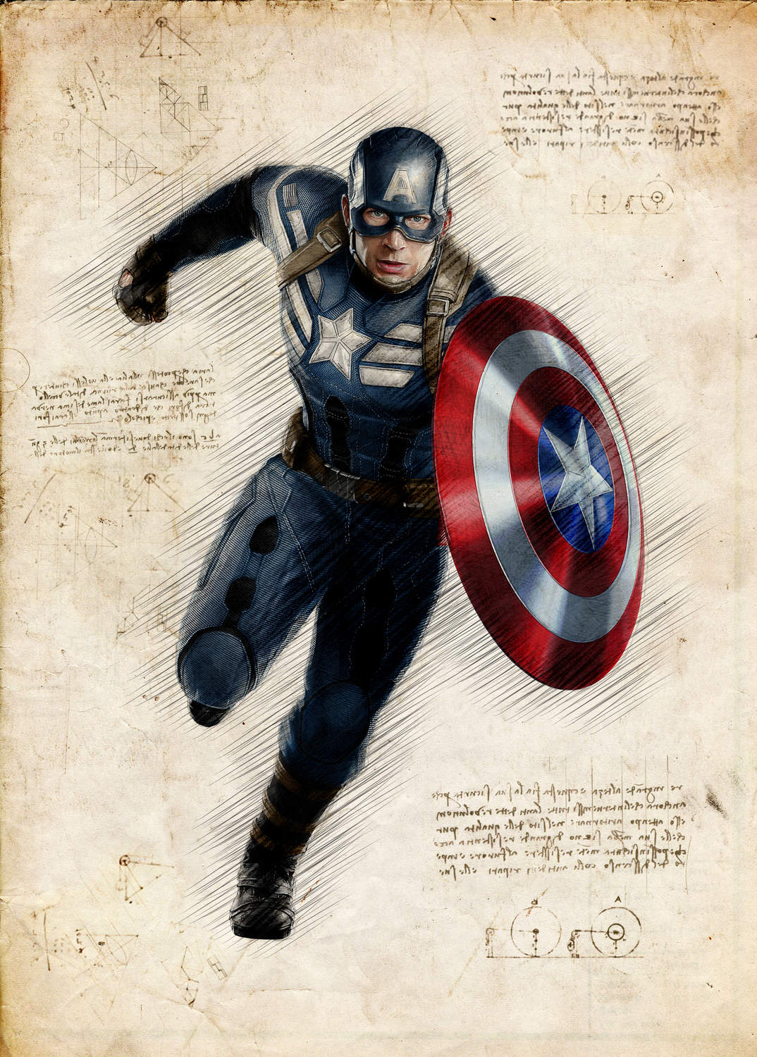 Marvel A3 Print - Captain America