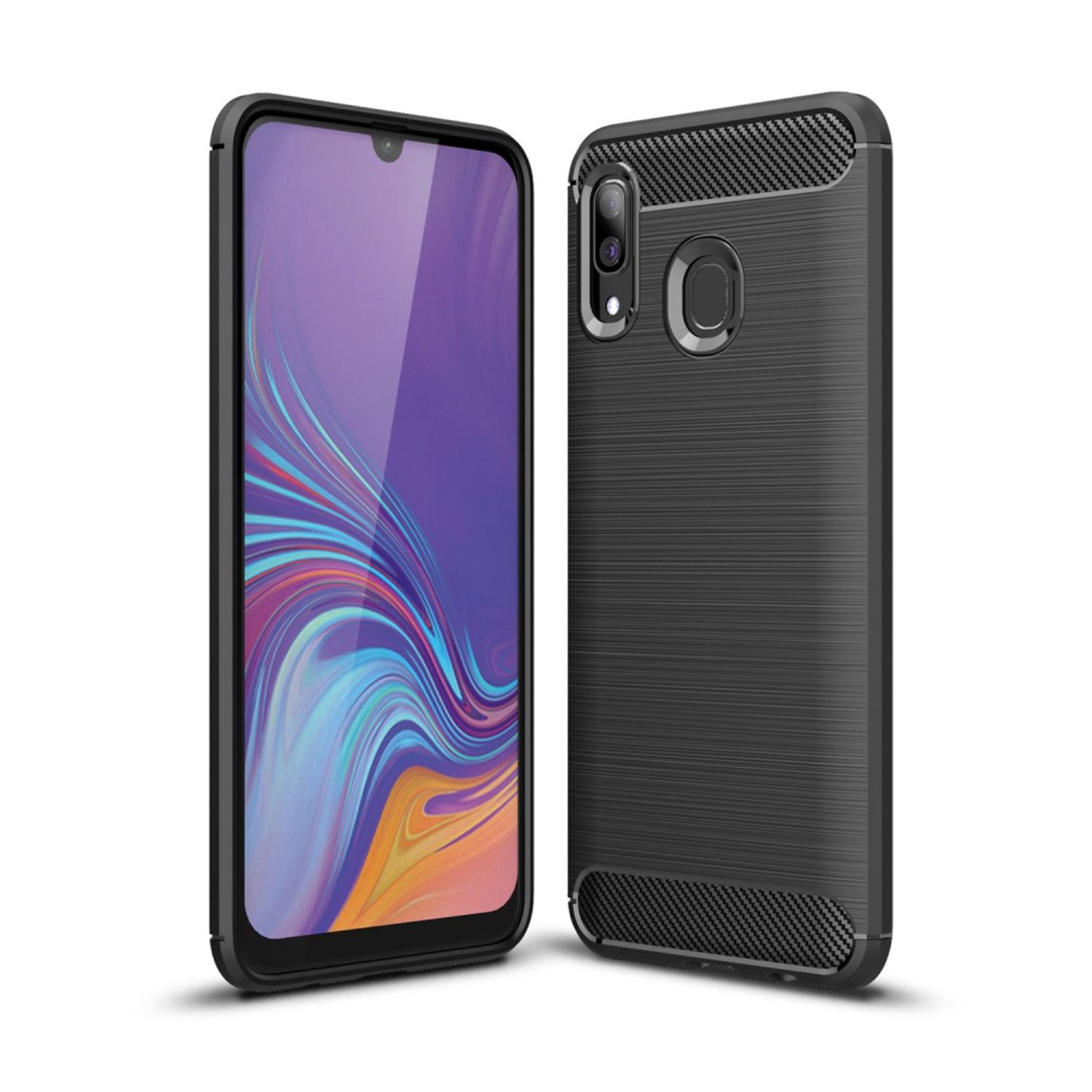 Galaxy A10 Karbon fiber Texture Skal
