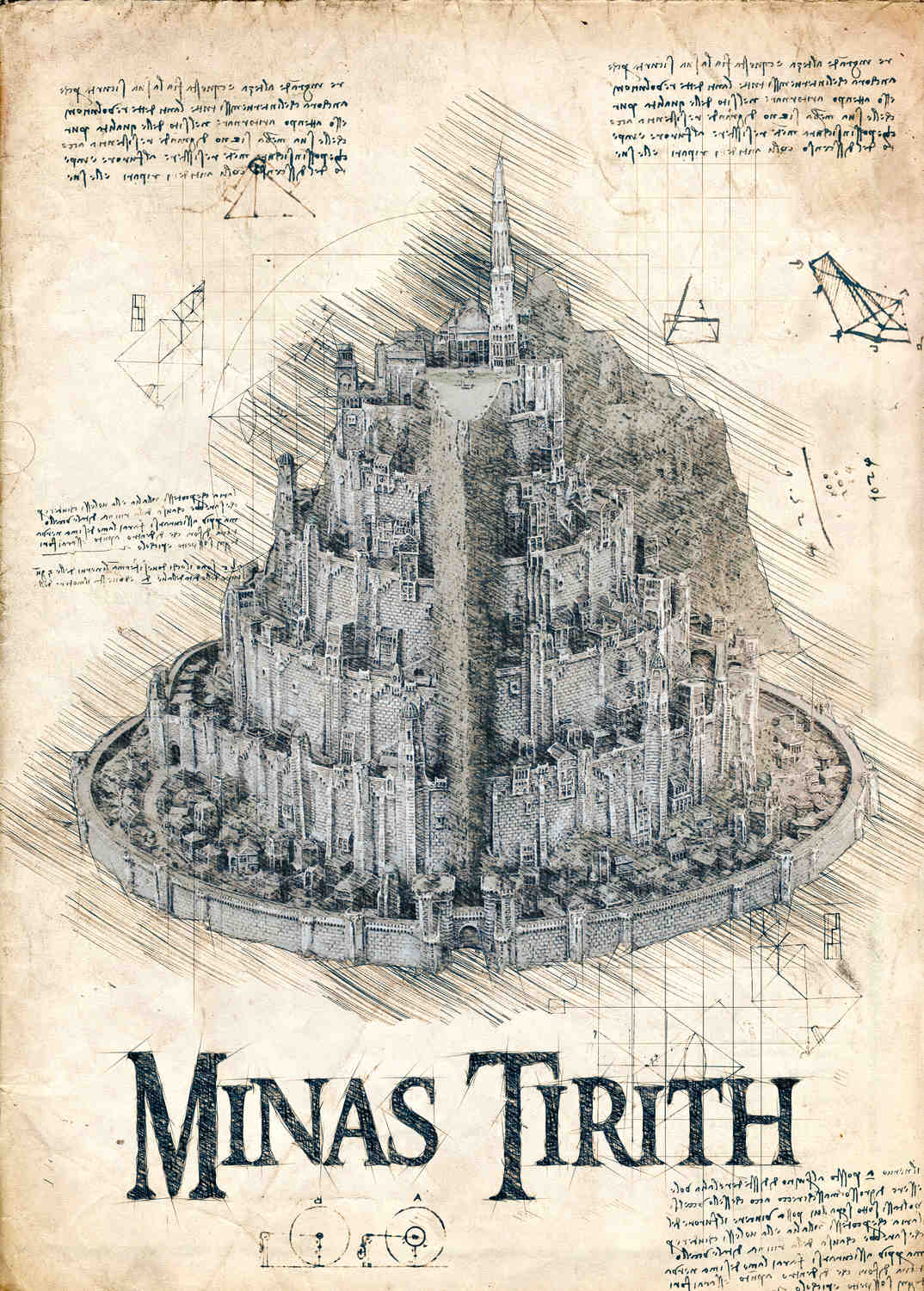 A3 Print - Lord of the rings - Minas Tirith