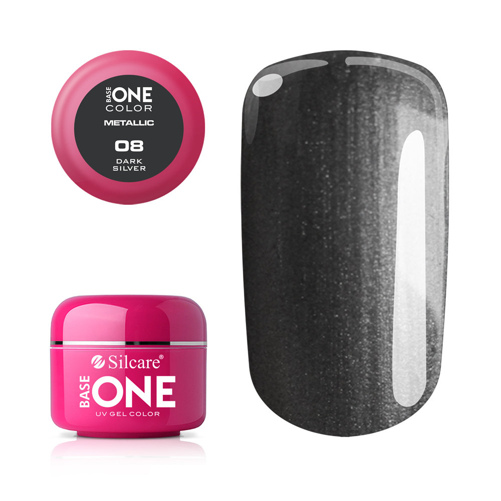 Base one - Metallic - Dark silver UV-gel