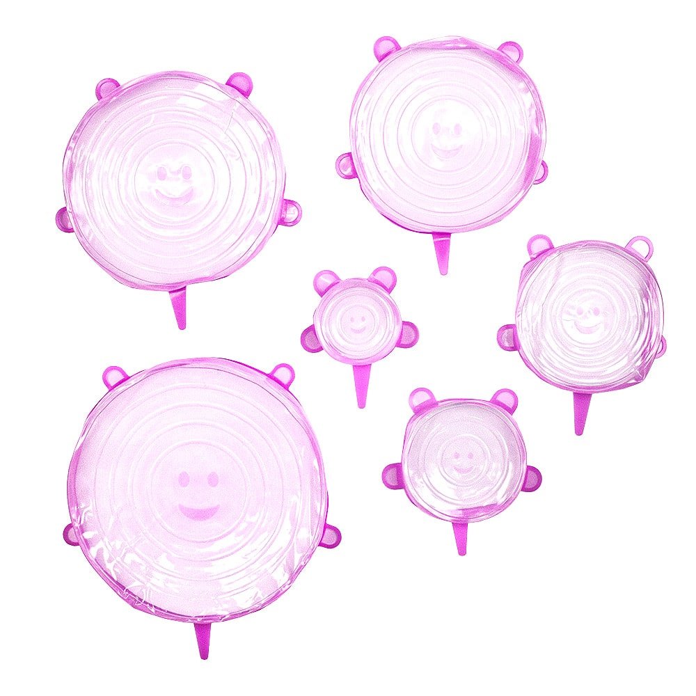 6x Rosa silikonlock