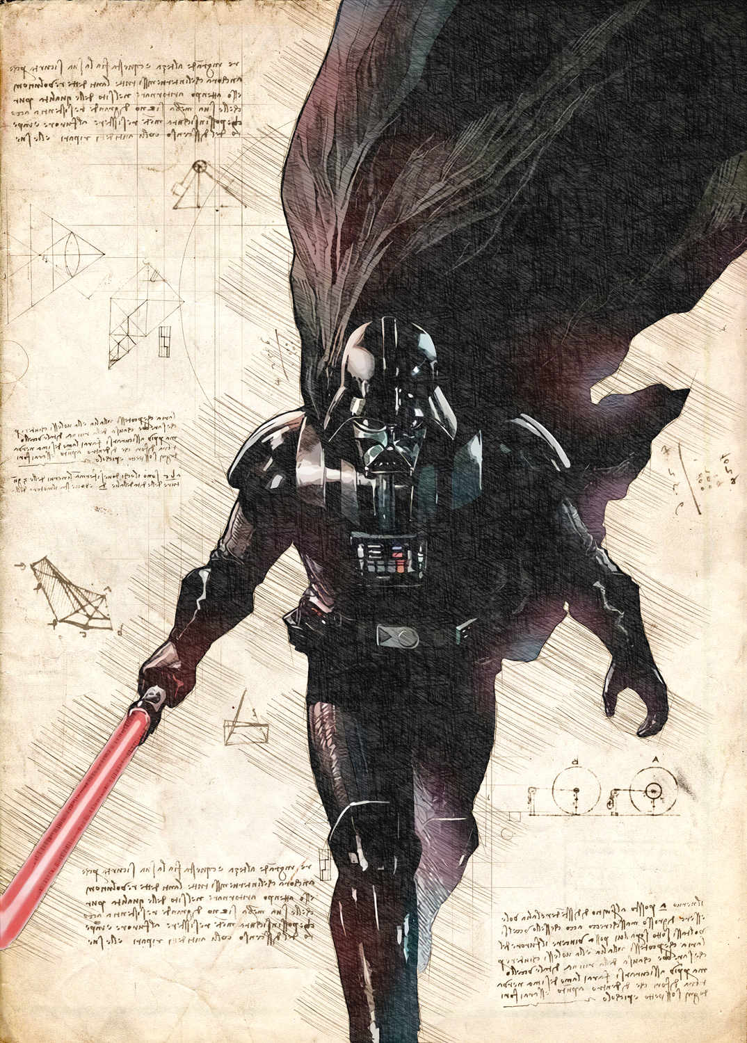 A3 Print - Star Wars - Darth Vader - Running