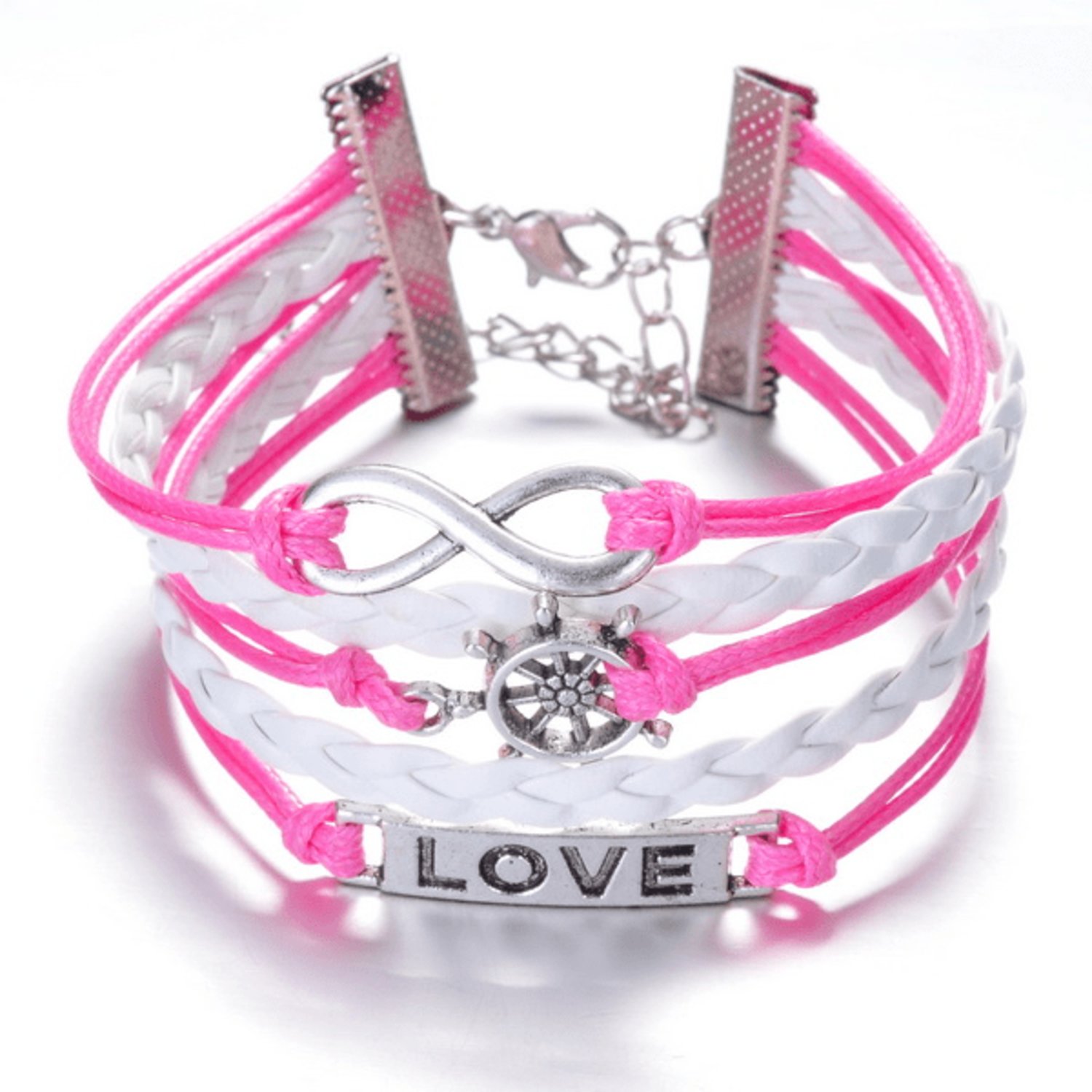 Armband 3-i-1 Roder/Infinity/Love - Rosa