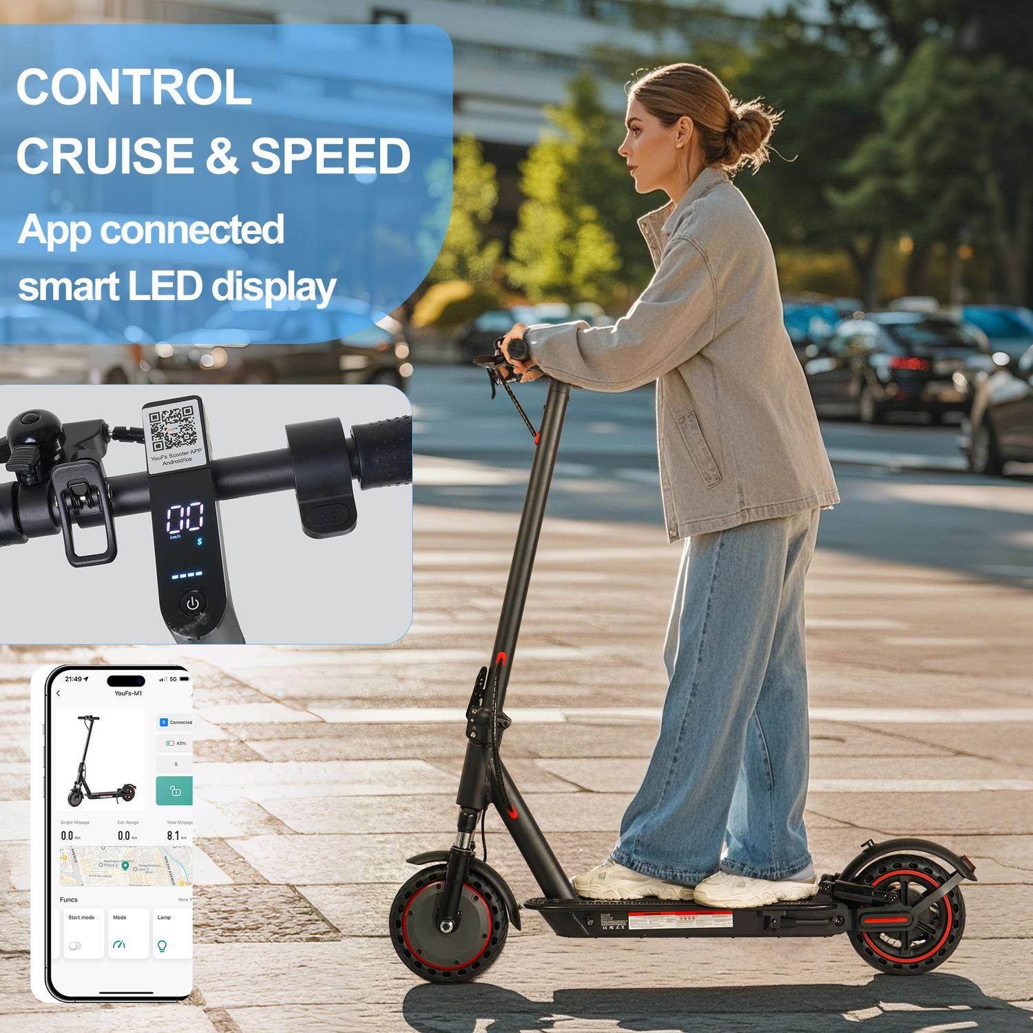 W4PLUS 2025 KickScooter El-løbehjul 30 km/t elcykel scooter