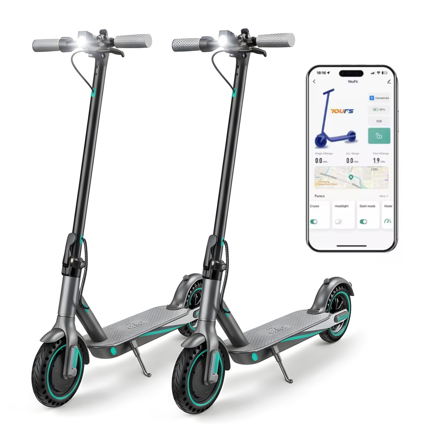 2-PACK - 2025 - OOK-TEK V8 KickScooter Elsparkcykel - 30km/h elcykel elkick scooter bike el scooter