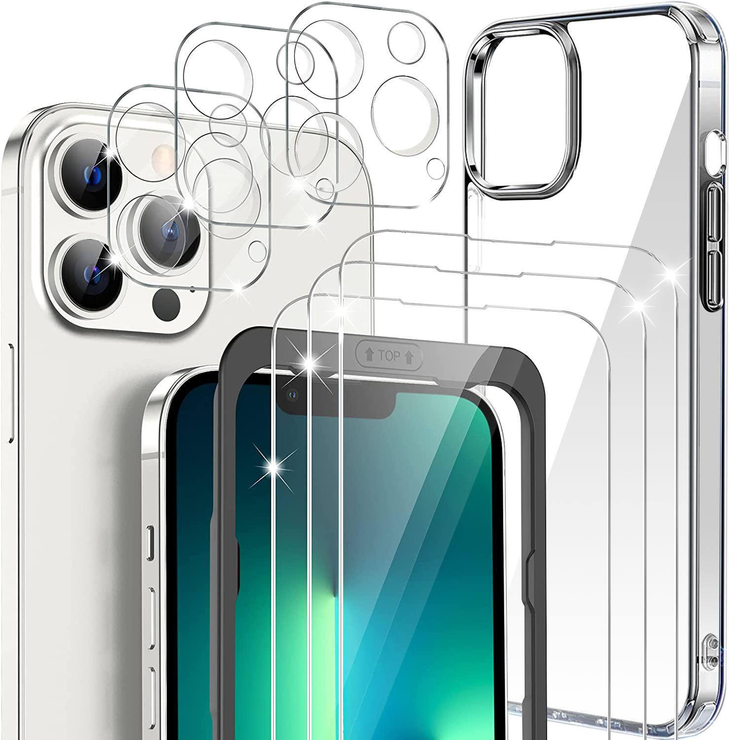 iPhone 13 Pro Max [7-PACK] 6x Härdat glas + 1x Silkon Skal TPU