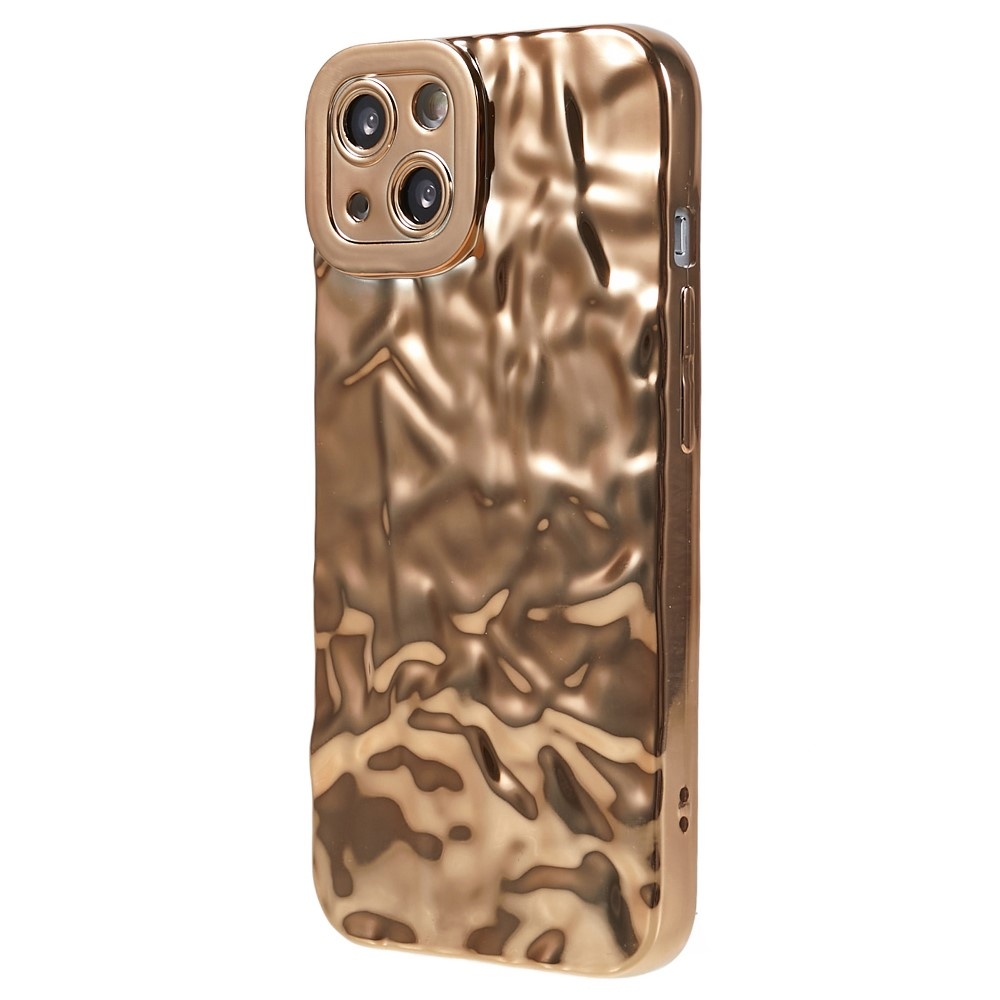 Till iPhone 15 Plus TPU - skal Elektropläterad Rynkad - Guld