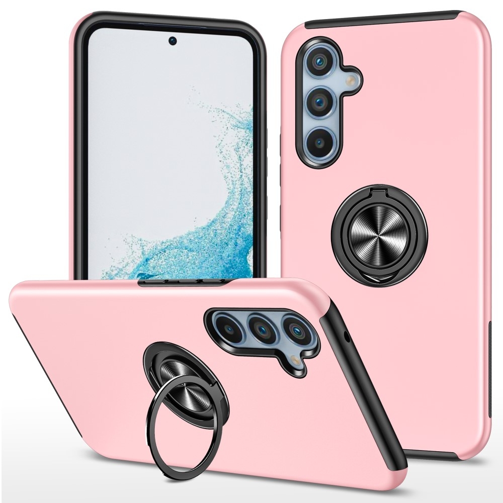 Samsung Galaxy S24+ Hybrid skal med Finger Ring - Rosa