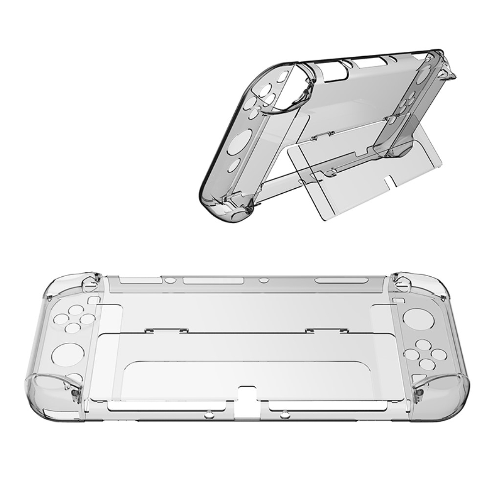 Kompatibel med Nintendo Switch OLED Protector Gjennomsiktig Veske med Kickstand