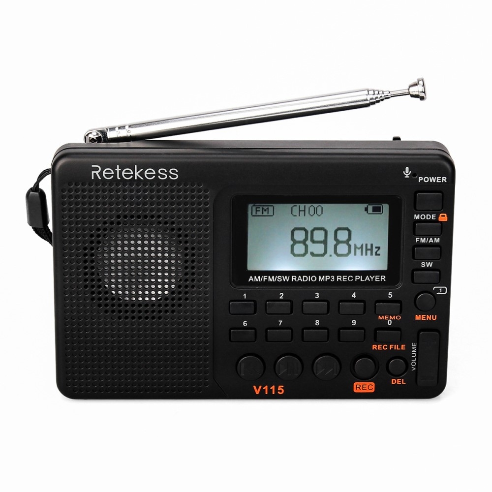 RETEKESS V - 115 Bärbar FM AM Radio MP3 - spelare med digital skärm
