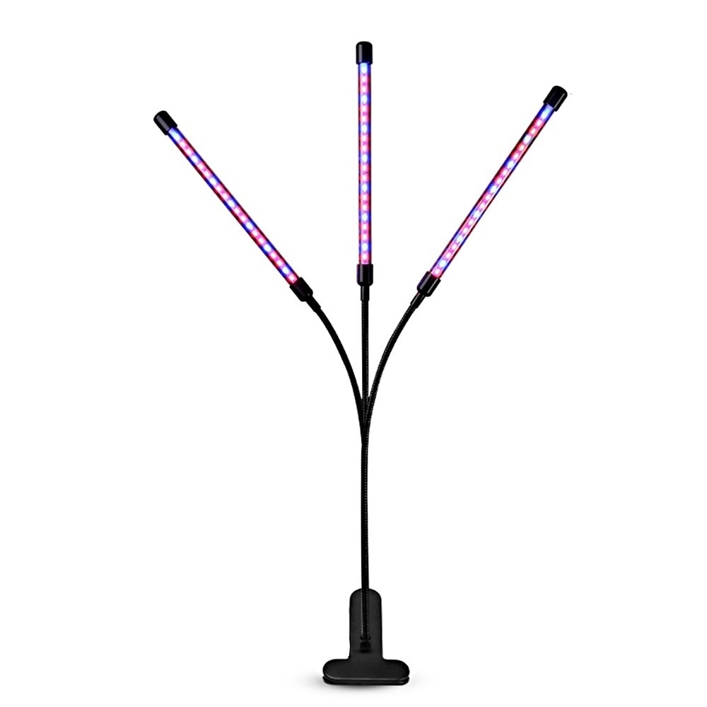3 - huvud Grow Light 60 LED - glödlampor växtodling Auto PÅ/AV