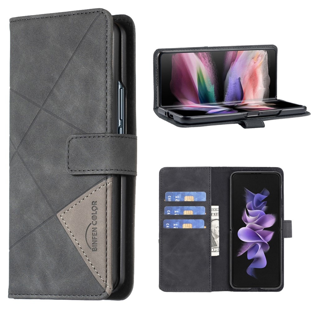 BINFEN COLOR för Samsung Galaxy Z Fold6 Skal i PU - läder med Geometriskt Mönster