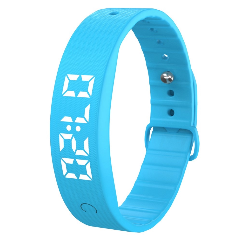 Smart armband vibrerande larm sömnövervakning digital display - Blå