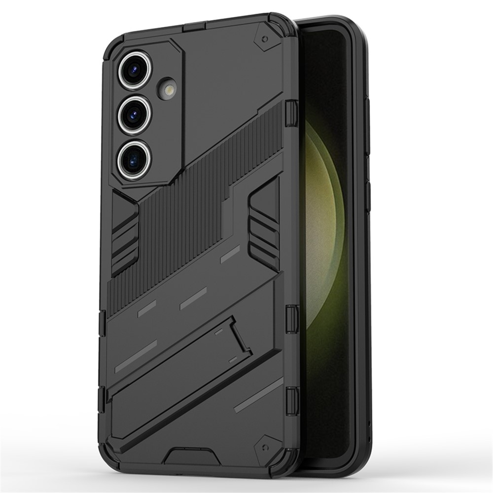 Till Samsung Galaxy S24 FE Kickstand Hybrid Hårt PC Mjukt TPU Telefonfodral - Svart