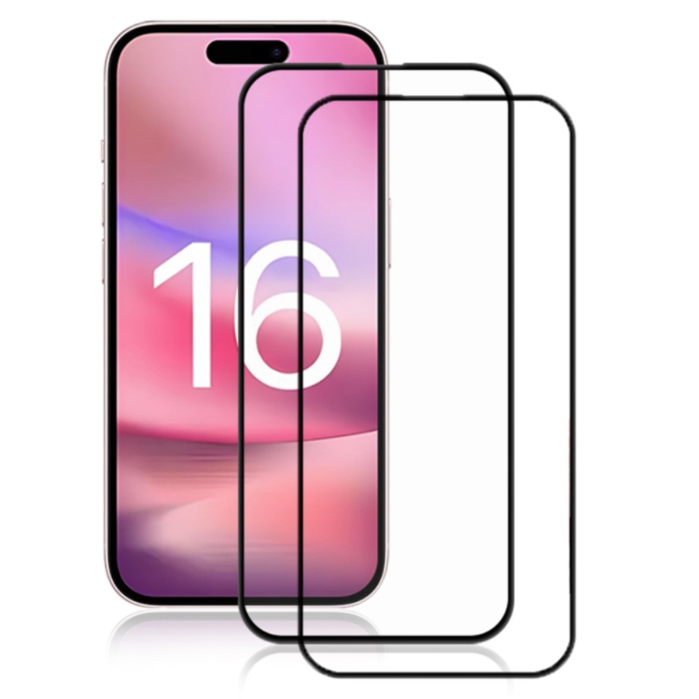 AMORUS till iPhone 16 Härdat glas skärmskydd 2-Pack