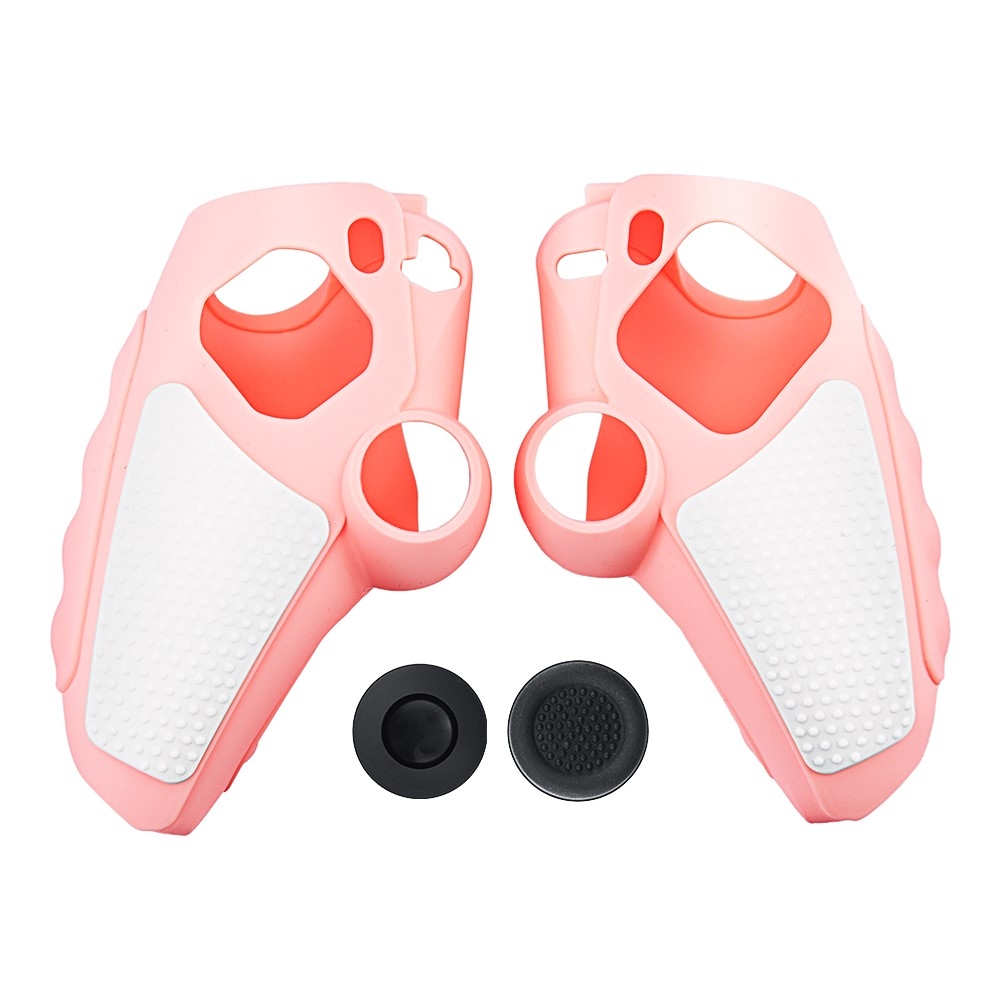 Playstation 5 / PS5 Silikon Hud Deksel Veske Anti-skli beskyttelse + Joystick Caps - Rosa