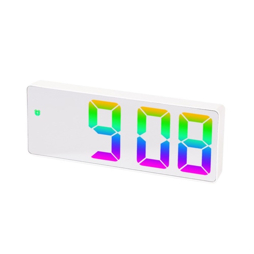 LED Klokke Elektronisk Digital Vekkerklokke Fargerik 12/24H - Style E