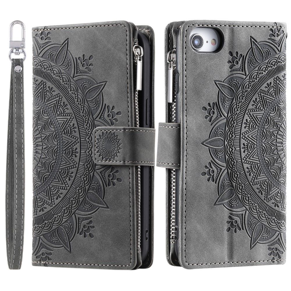 För iPhone 17e / 16e plånboksfodral Fodral Skal Mandala blommönster