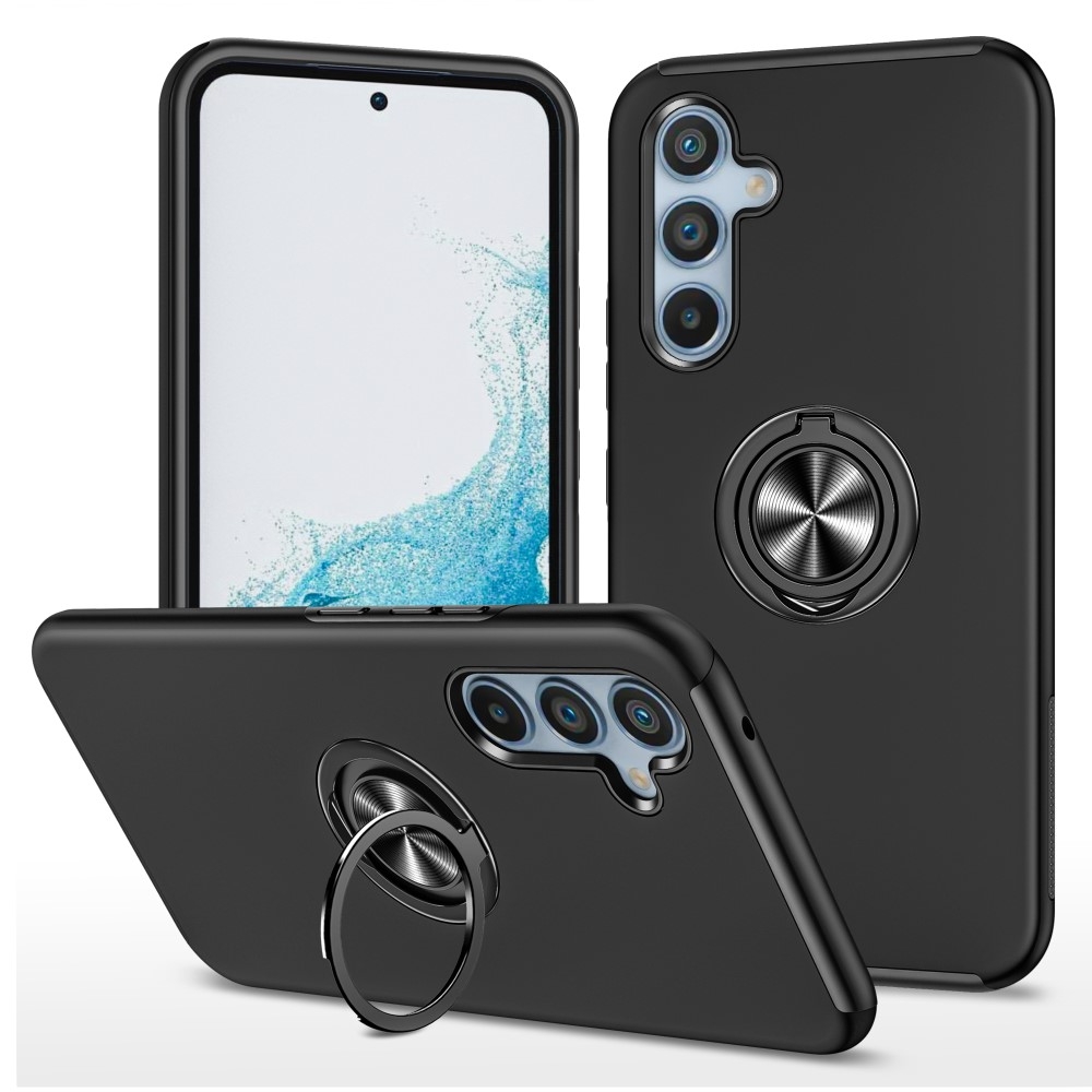 Till Samsung Galaxy A36 5G Hybridskal med Roterbar Ringhållare - Svart