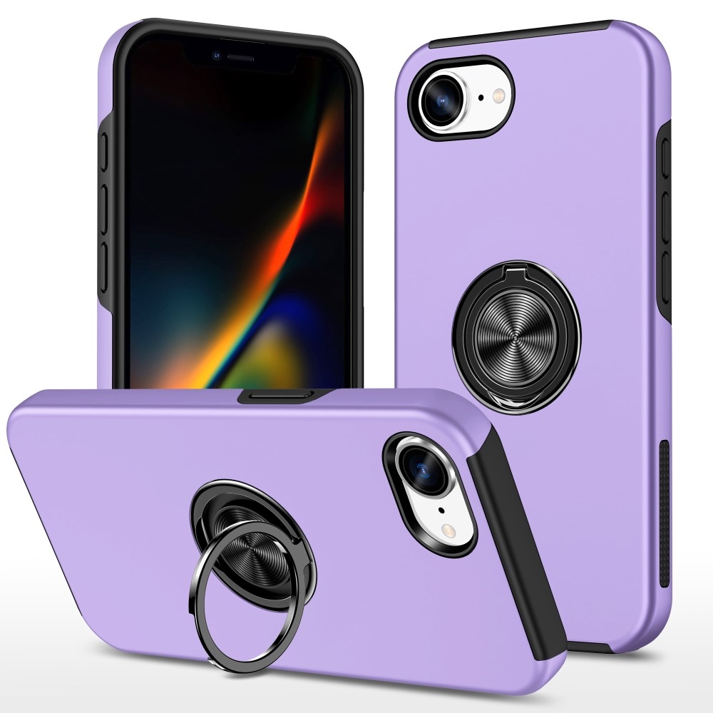 Till iPhone 17e / 16e Hybrid skal med Finger Ring - Lila