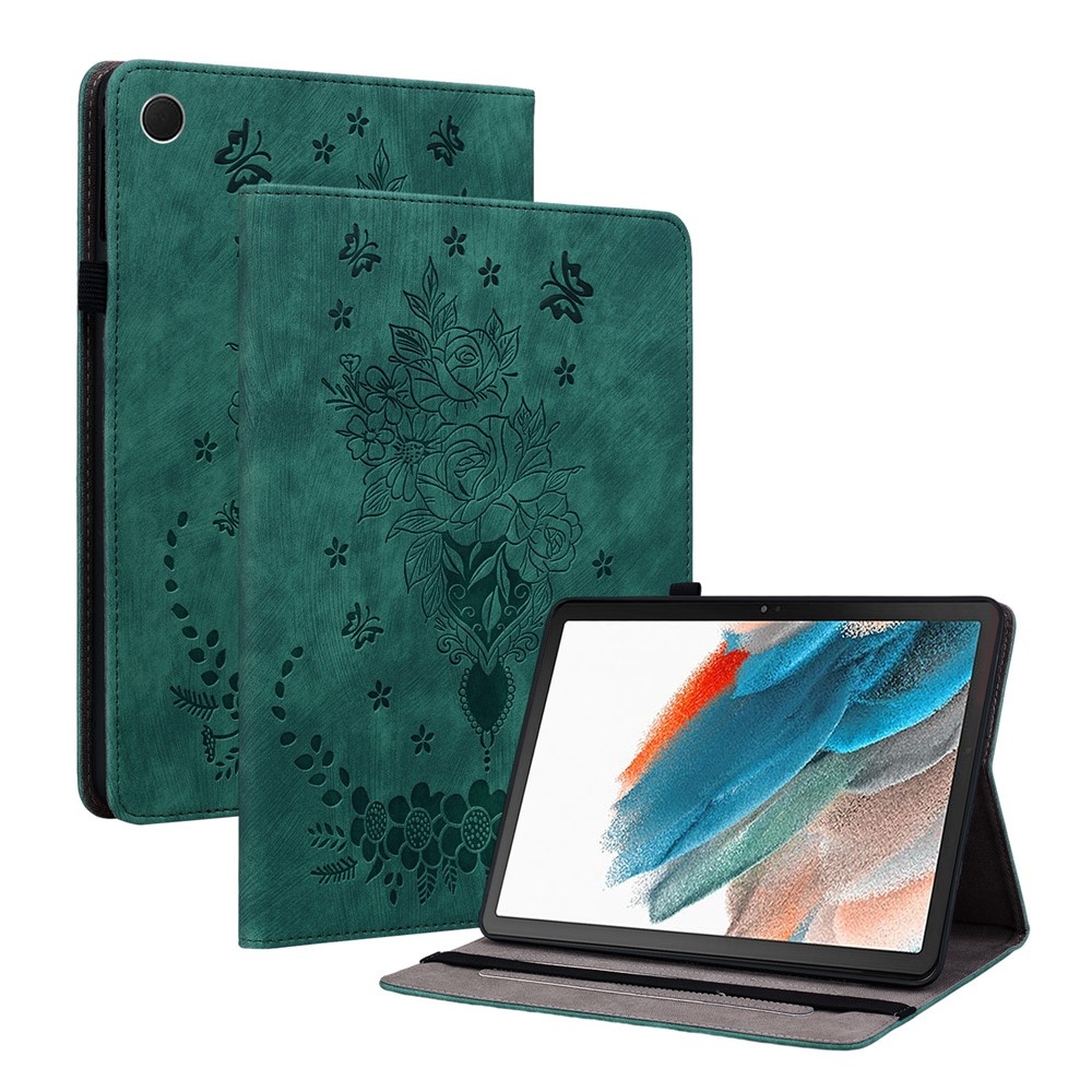 För Samsung Galaxy Tab A11+ Fodral Skydd Med Rosblomsprägling -