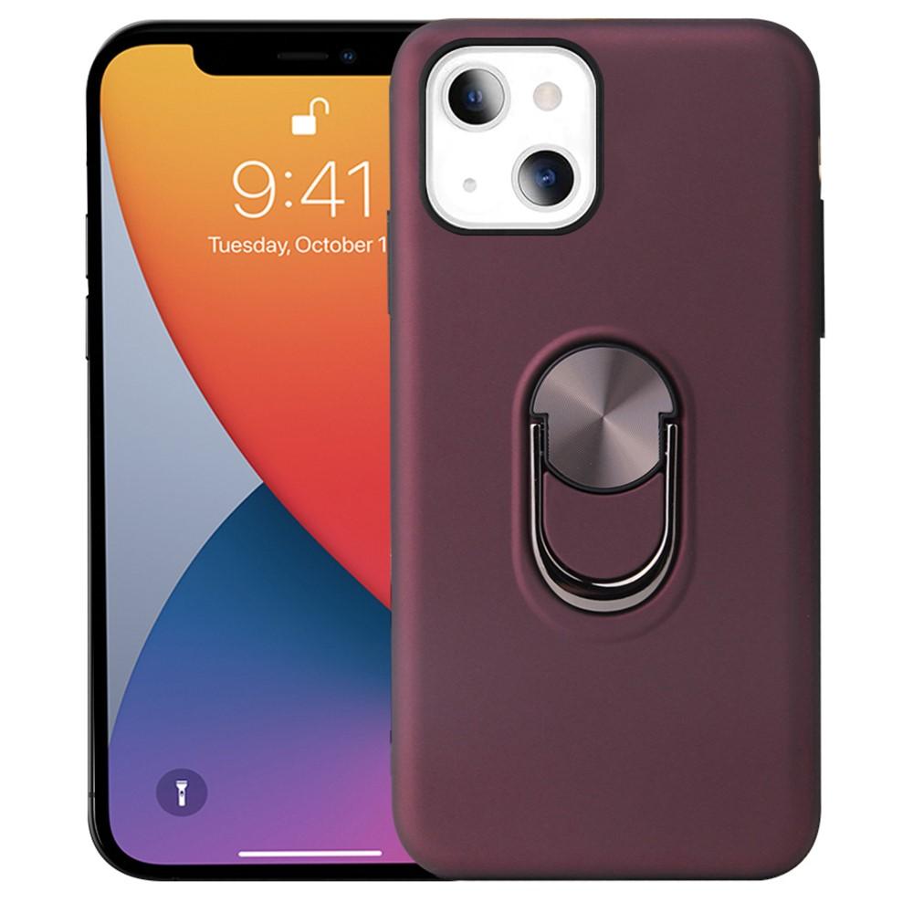 Till iPhone 13 Mini Hybrid skal med Finger Ring - Vin Röd