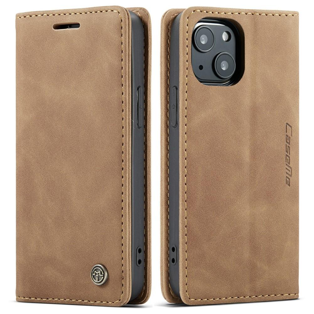 CASEME Retro tegnebog taske til iPhone 13 - Brun