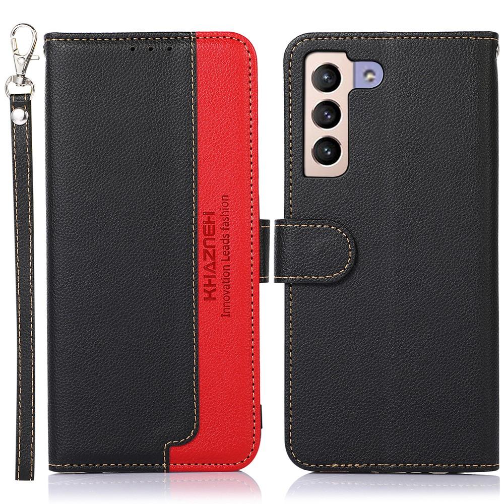 KHAZNEH RFID Block Samsung Galaxy S22+ Plånboksfodral - Svart/Röd